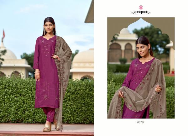 Rangoon Daisy Viscose Embroidery Designer Readymade suit